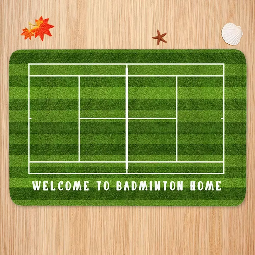 Tapis de porte de cour de tennis antidérapant, pour salle de bain, cuisine, balcon, salon, porche, l