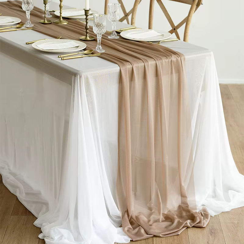 Chemin de table transparent de luxe pour mariage, décorations rustiques Boho, fête des patients, dou