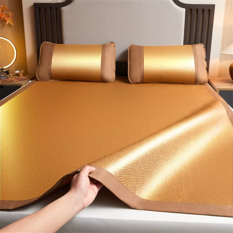 Tapis rafraîchissant pliable en bambou naturel 2025 – Nouveau tapis d'été pour étudiants et usage do
