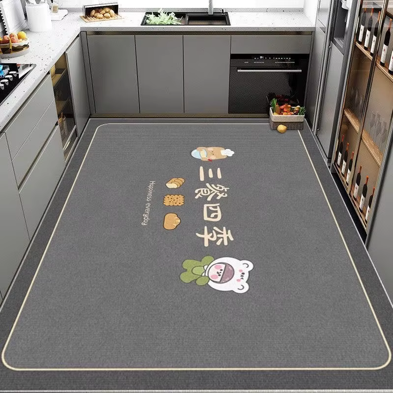 VIKAMA – tapis de sol de cuisine en velours, antidérapant, absorbant l'eau, résistant à l'huile, séc