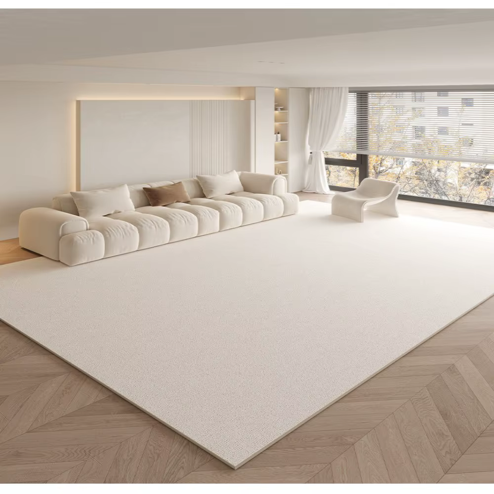 VIKAMA – tapis de salon de luxe Beige, Style minimaliste moderne, pour salle d'étude, doux et épais,