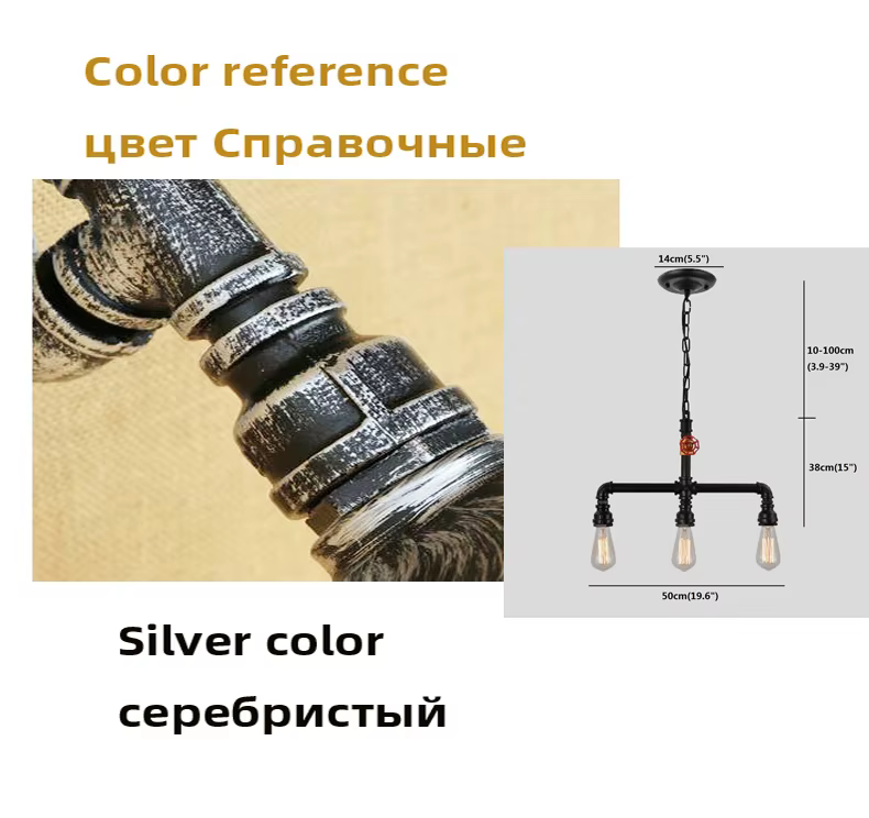 Lustre suspendu style Loft Américain Rétro Steampunk pour Restaurant, Salon, Bar, Maison, Allée, Clu