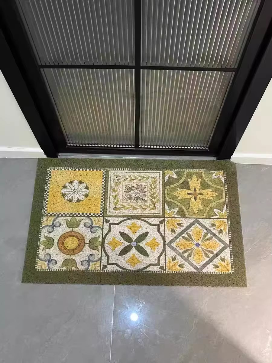Naples grille tapis de porte PVC anti-dérapant paillasson extérieur soie boucle décor à la maison ta