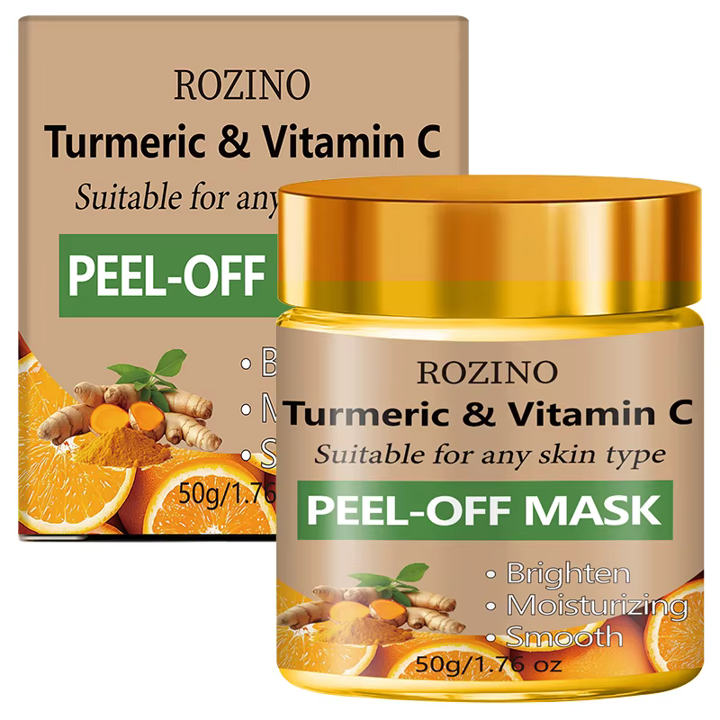Masque peel-off au curcuma et à la vitamine C 50g, éclaircit le teint, hydrate, lisse, nourrit, raff