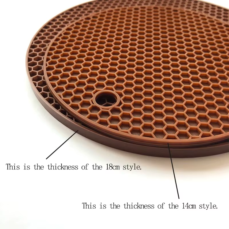 Tapis rond en Silicone résistant à la chaleur, 18/14cm, sous-verres pour tasses de boissons, porte-P