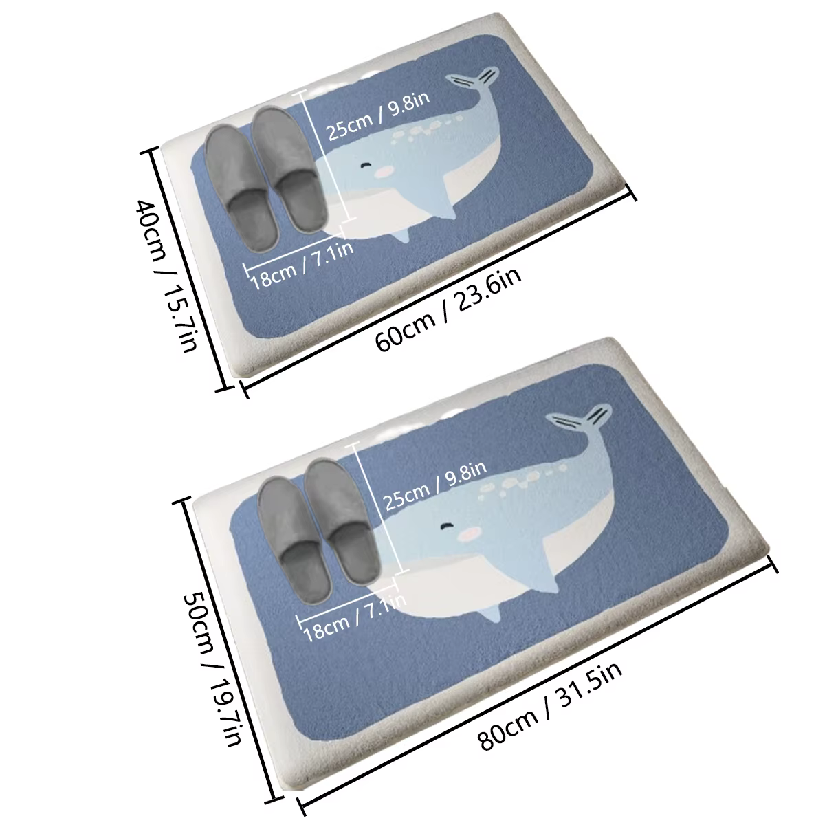 Tapis antidérapant en flanelle épaisse, dessin animé, pour salle de bain, toilettes, lavable, tapis