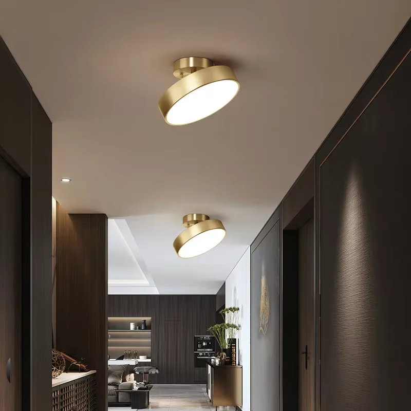Nouveau plafonnier doré éclairage nordique couloir de luxe salon chambre couloir intérieur porche av