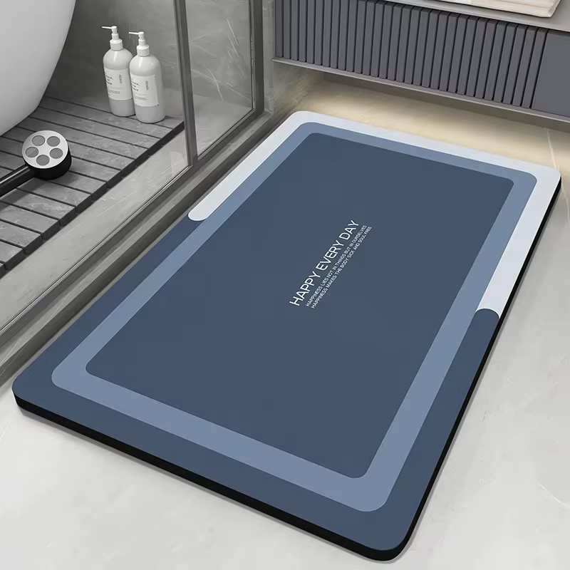 Tapis de bain en diatomite, absorbant, antidérapant, séchage rapide, pour douche et toilettes, lavab