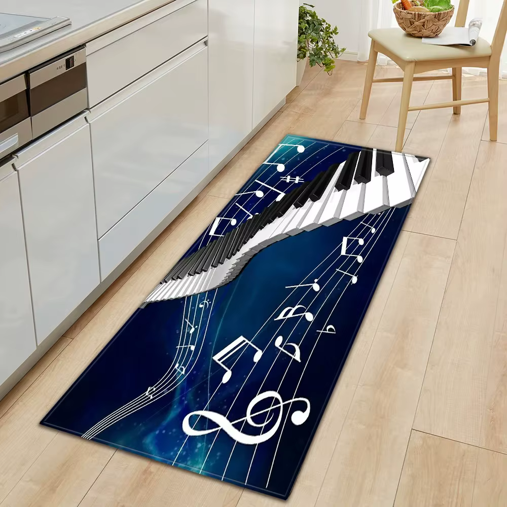 Polymères de sol pour la maison et la cuisine, motif de piano prédire, décoration d'entrée de porte