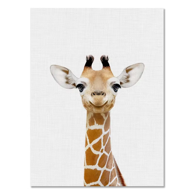 Toile murale avec animaux pour chambre de bébé, peinture d'éléphant, girafe, ours, imprimés d'art mu