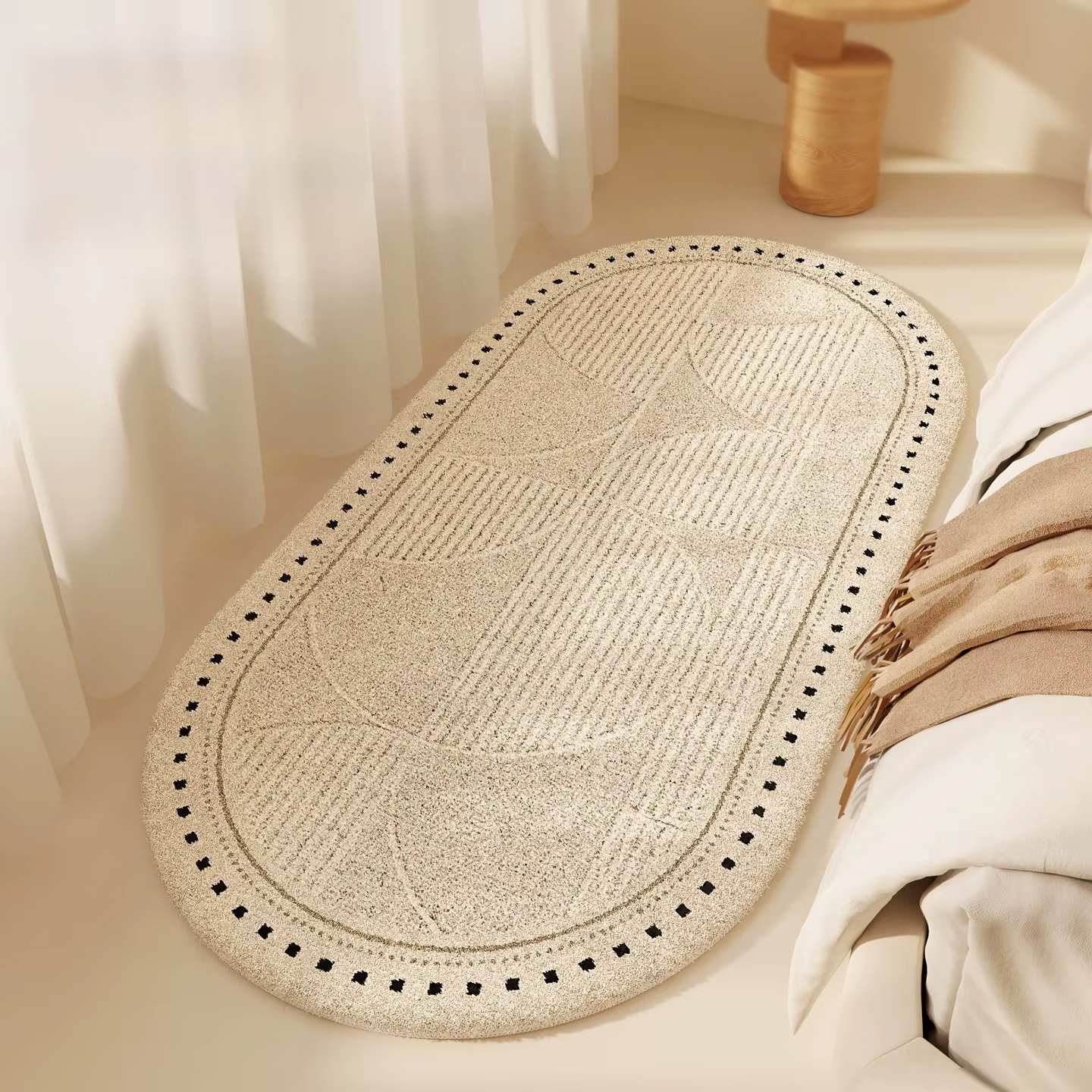 Tapis de Style moderne pour chambre à coucher, moelleux et doux, décoration de salon, Simple, en pel