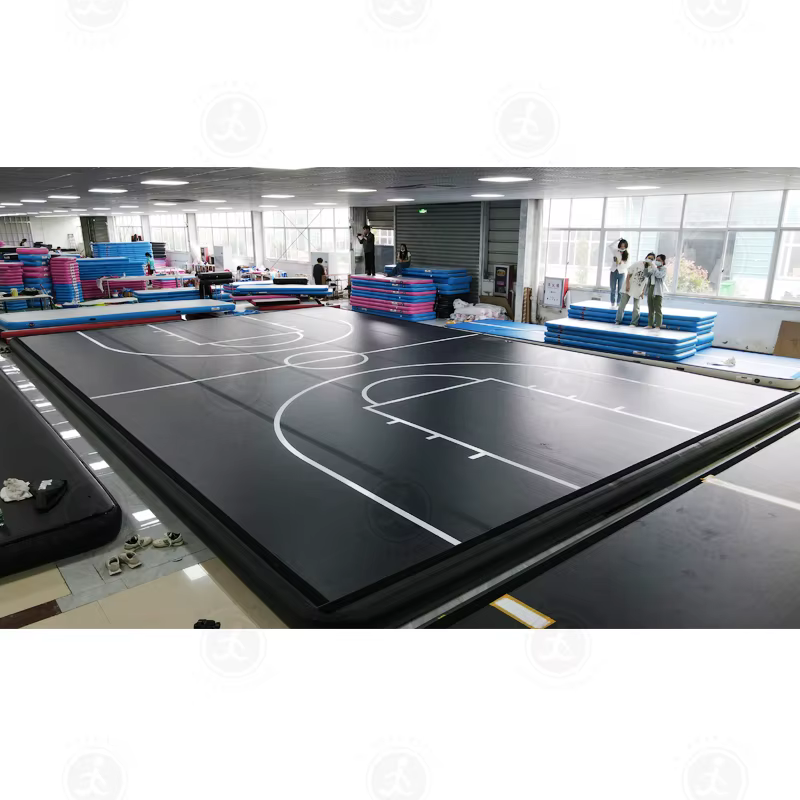 Tapis de terrain de basket-ball gonflable noir, équipement de Sport, sol d'air, nouvel arrivage, à v