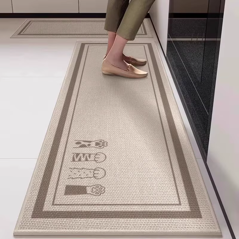 Tapis de sol de cuisine long antidérapant et résistant à l'usure, tapis bouclé en TPR, style moderne