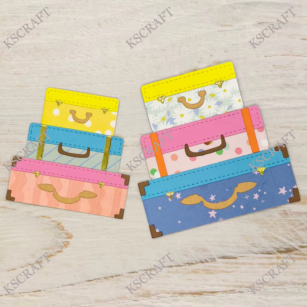 KSCRAFT – matrices de découpe pour valises empilées, pochoirs pour scrapbooking, gaufrage décoratif,