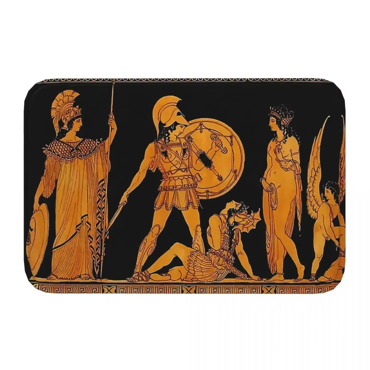 HOPolymères Retro GREECE-Tapis de cuisine imprimé Lea, prairie, dieu et déesse, frise, portes de la