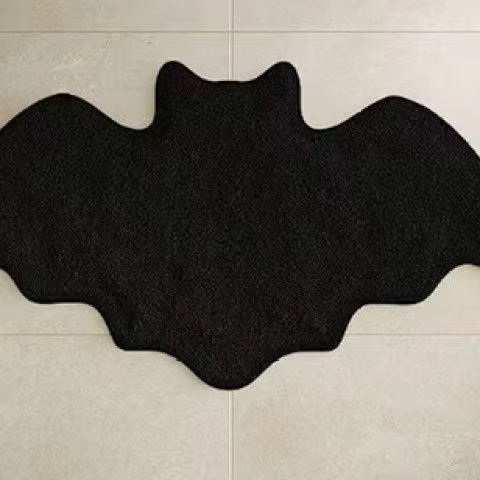 VIKAMA Tapis anti-dérapant en forme d'araignée noire pour Halloween, adapté aux salles de bain, tapi