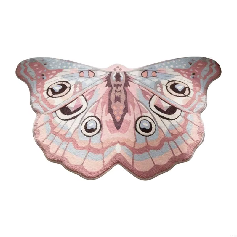 Tapis imprimé papillon, couverture douce avec support antidérapant pour chambre à coucher, entrée, s