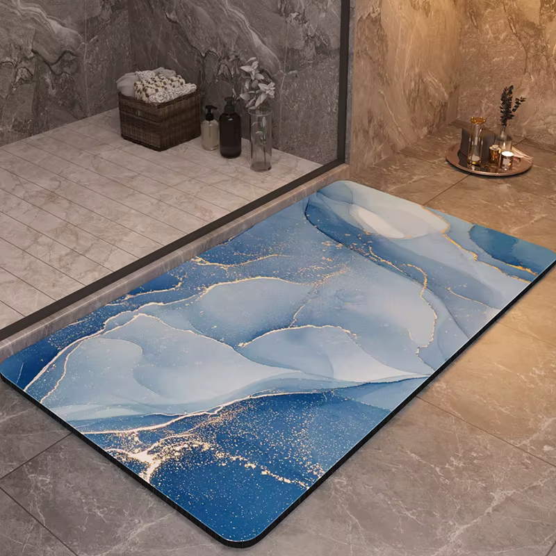 Tapis de salle de bain de luxe antidérapant, douche, Super absorbant, séchage rapide, tapis de sol p