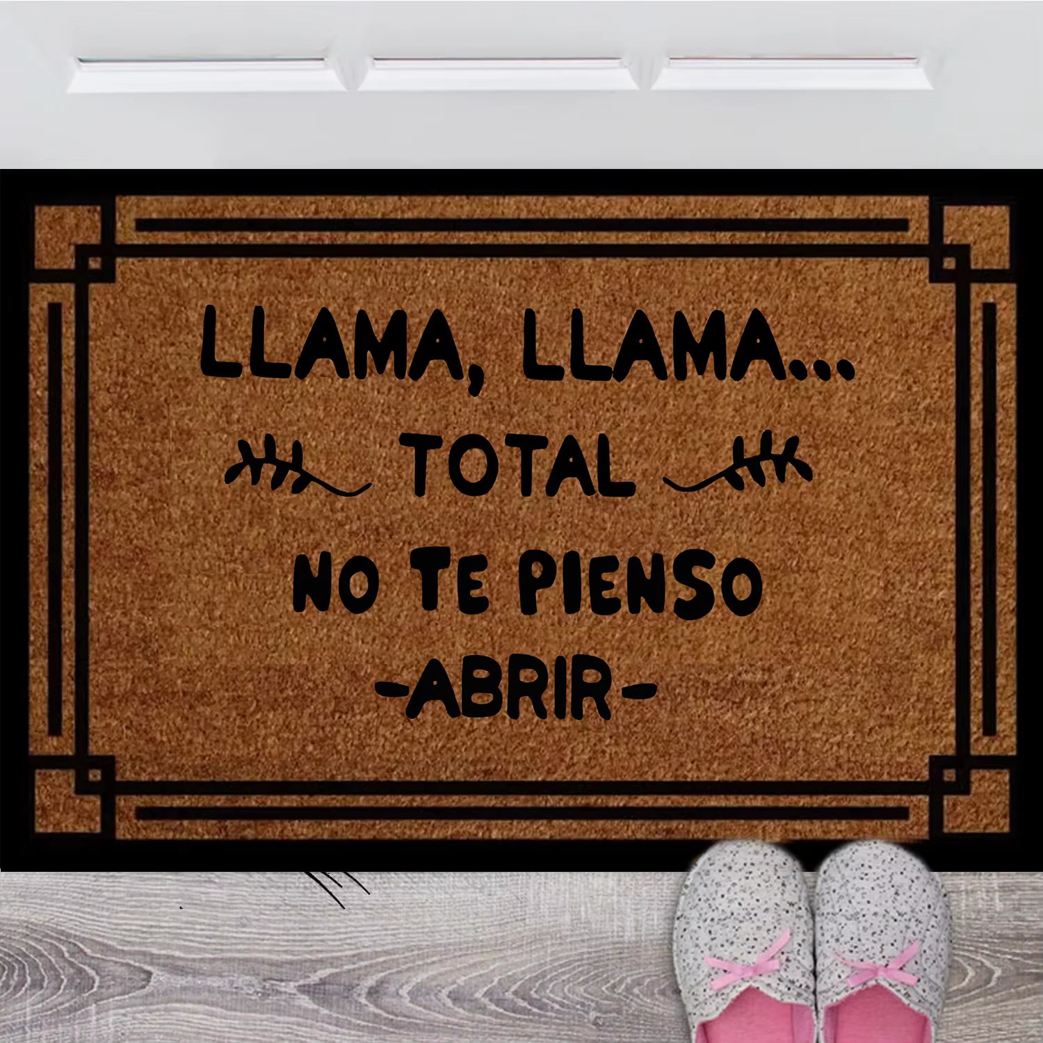 LLAMA LLAMA TOTAL NO TE PIENSO ABRIR Paillasson d'entrée humoristique et original en caoutchouc dura