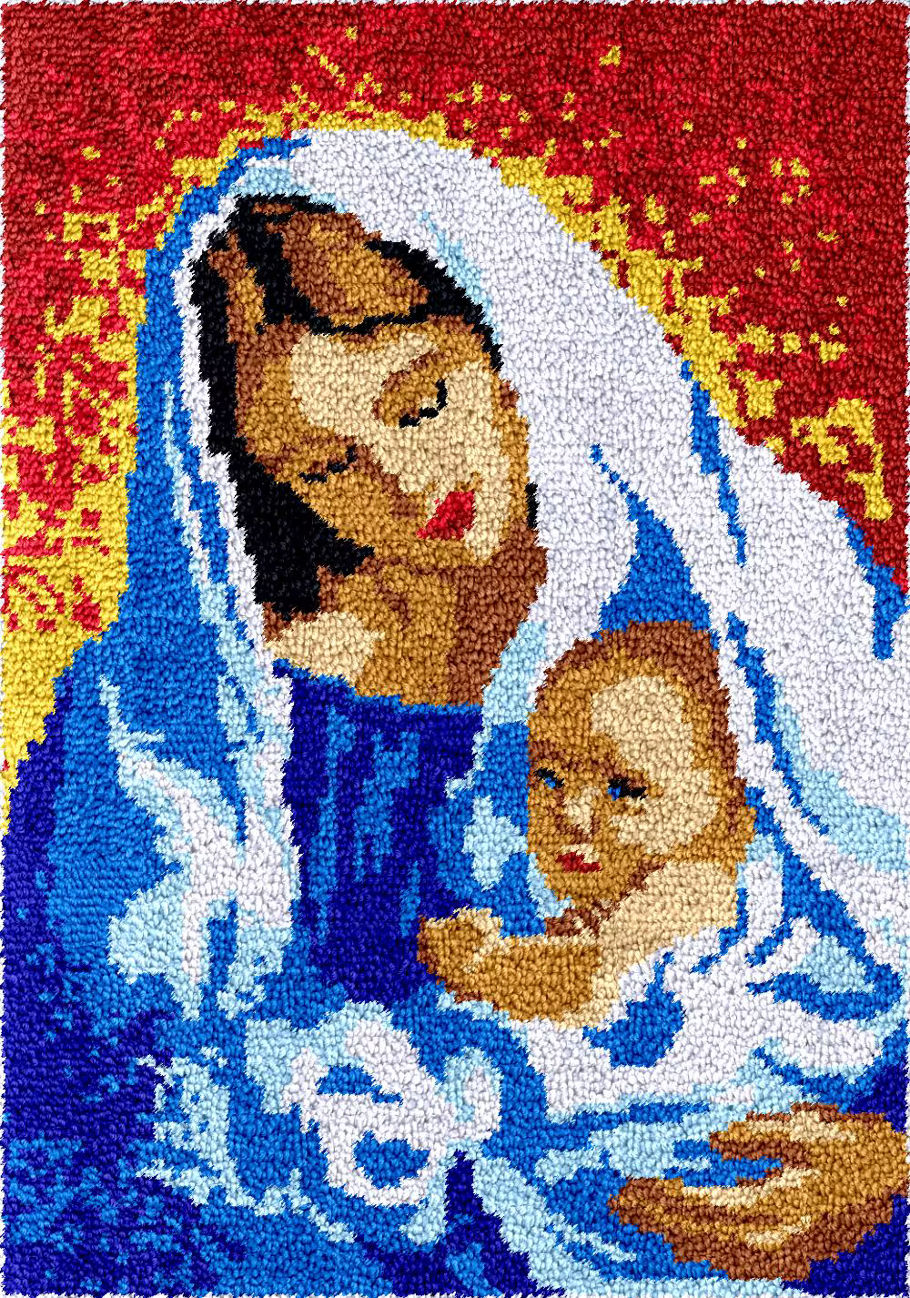 Madonna dell Granduca tapis broderie loquet crochet kits tapis aiguille arts artisanat toile noeud t