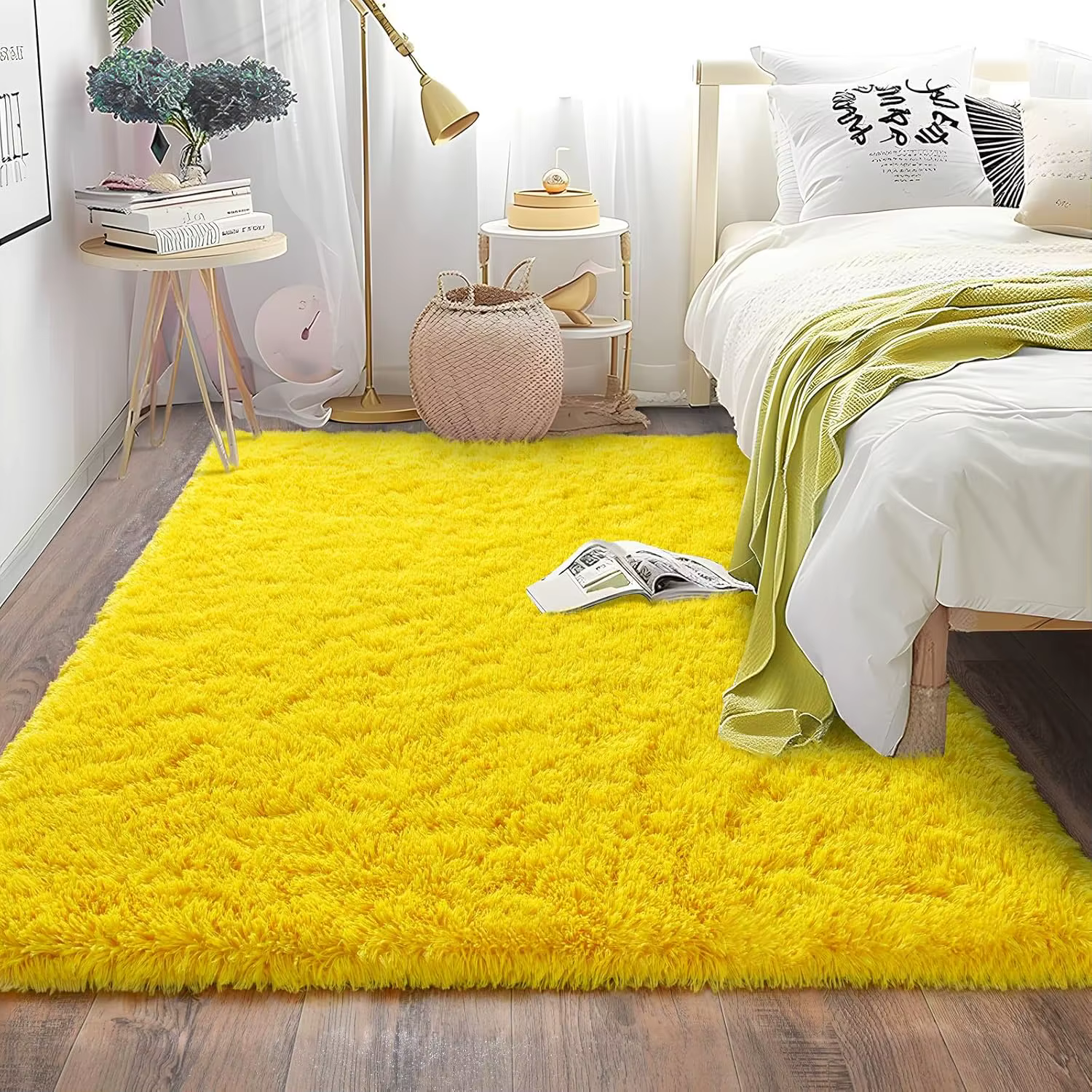 Tapis doux pour salon, tapis épais en peluche antidérapant pour l'hiver, tapis en velours artificiel