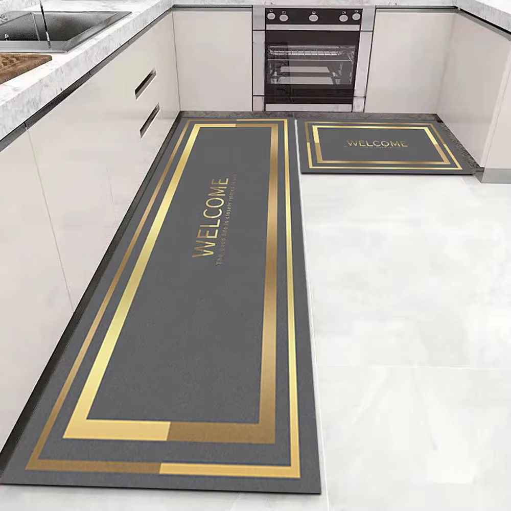 Tapis de sol de cuisine, tapis long pour chambre à coucher, tapis de couloir, tapis doux lavable, ta