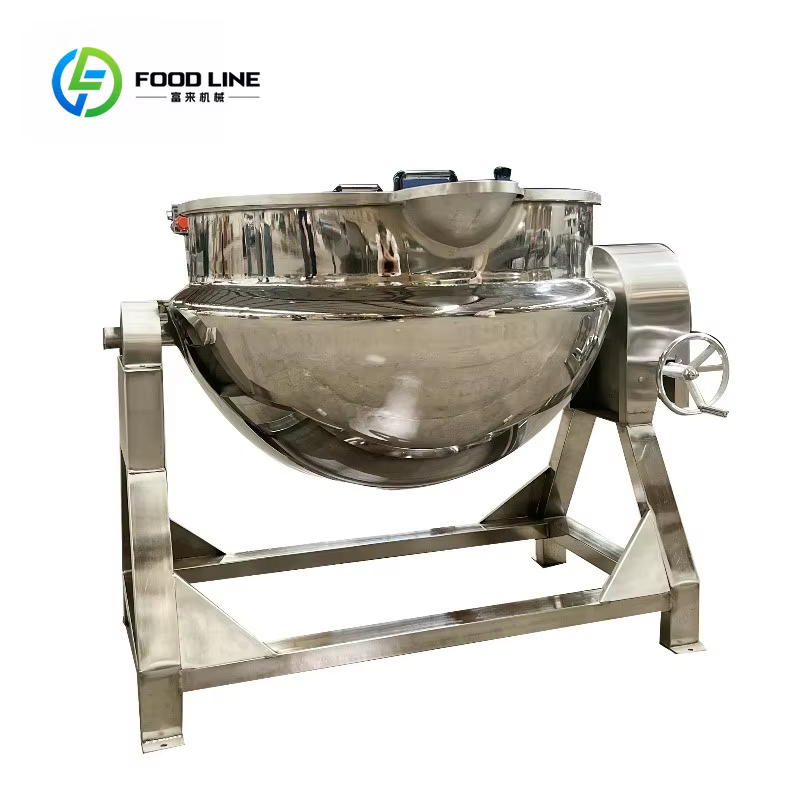 Marmite industrielle électrique à double enveloppe de 50-1000L, cuve de cuisson inclinable pour conf