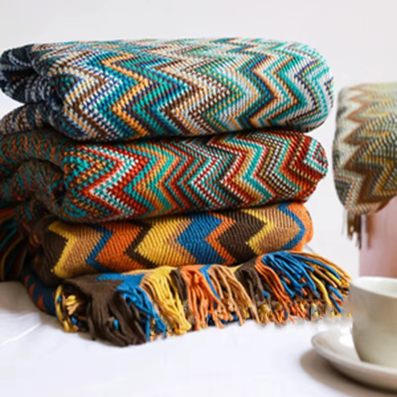 Boho lit Plaid couverture géométrie aztèque Baja couvertures ethnique canapé couverture housse décor
