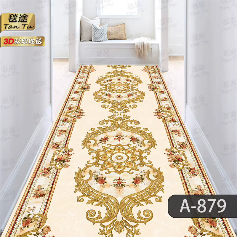 Tapis de couloir Long, lavable en Machine, pliable, antidérapant, fleur de printemps, décoration de 