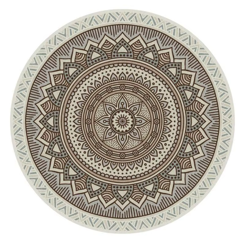 Tapis rond en Imitation laine, bohémien, en Fiber Polyester douce, pour décoration salon chambre à c