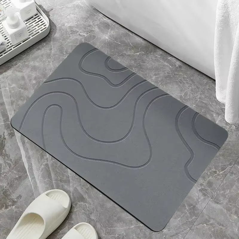 Tapis de bain en pierre de diatomite, tapis antidérapant pour porte de toilette, tapis d'entrée abso