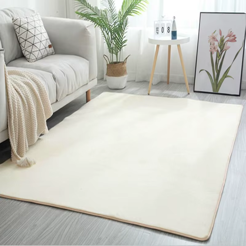Tapis de salon en polaire insonorisé non ald, tapis de maison, canapé, table basse, chambre d'enfant