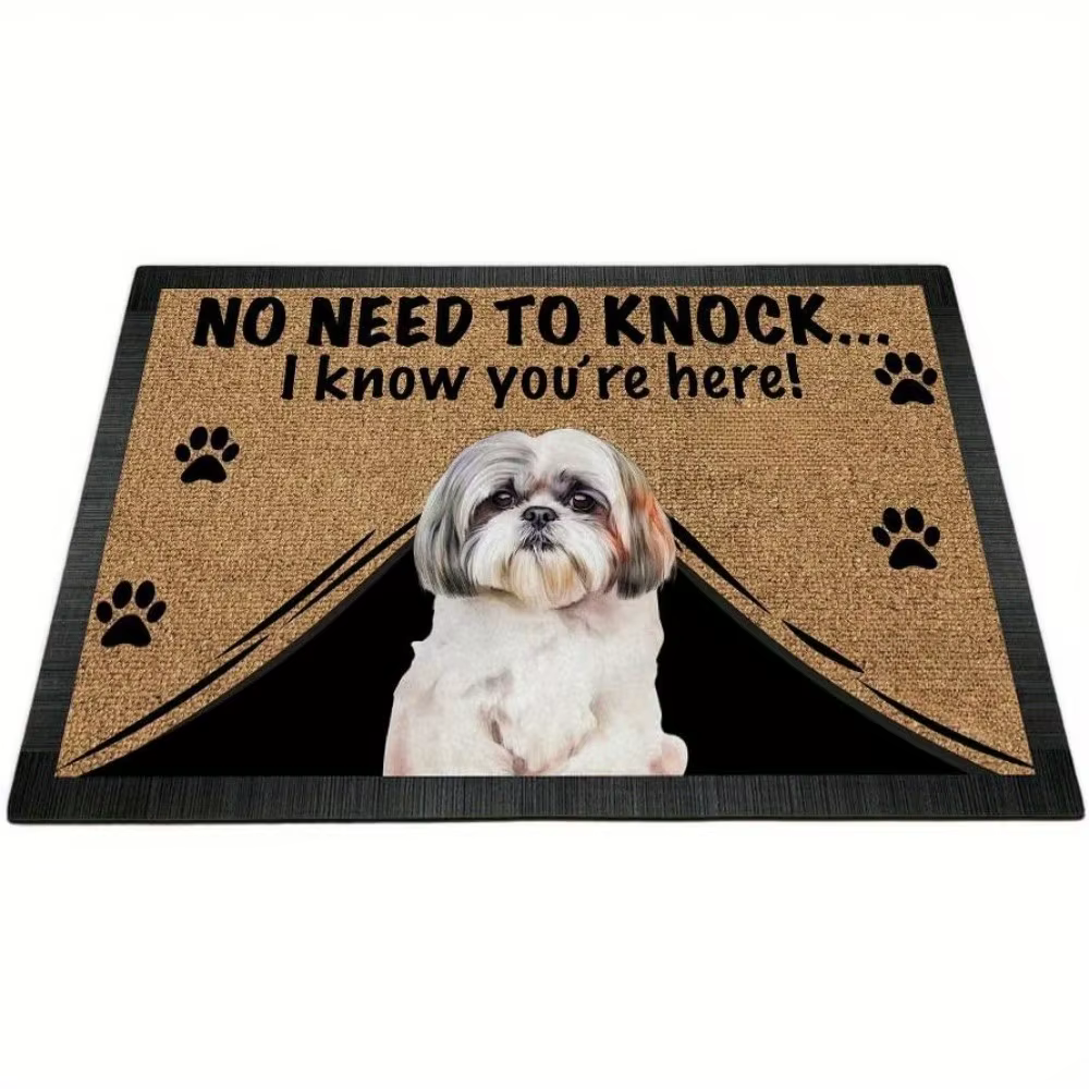 Tapis personnalisé pour animaux de compagnie VIKAMA, motif adorable de chiot, tapis textuel ludique,