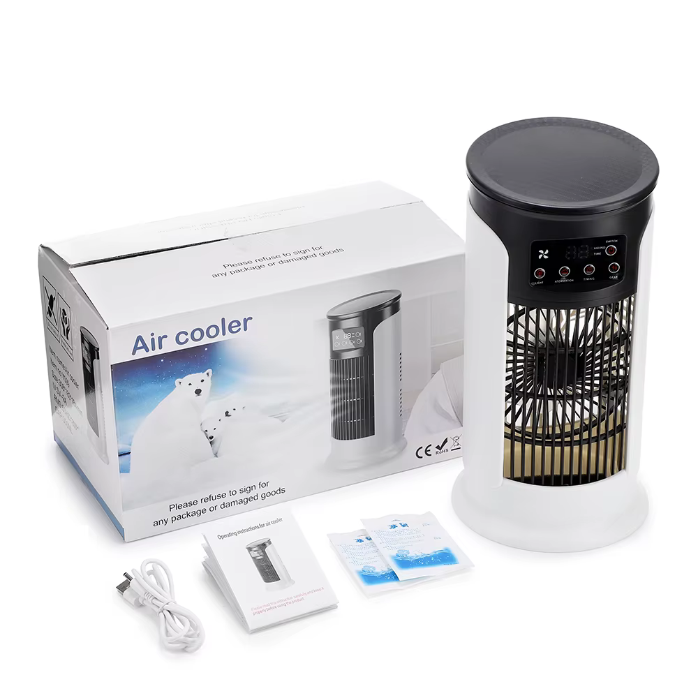 Ventilateur d'air portable 3 en 1 pour la maison, climatiseur, refroidisseur d'air à 6 vitesses, lum