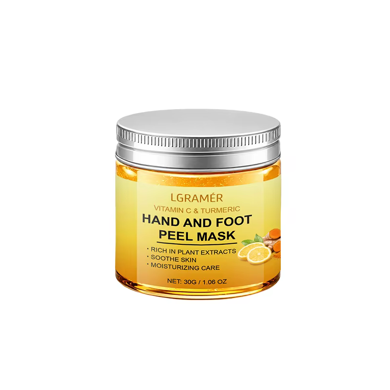 Masque pour les mains et les pieds à la vitamine C et au curcuma, lissant la peau, masque nettoyant