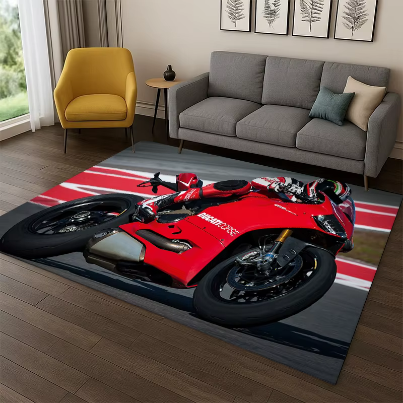 Tapis classique D-Ducati Racing Car Moto pour chambre à coucher, salon, canapé, salle de jeux, paill