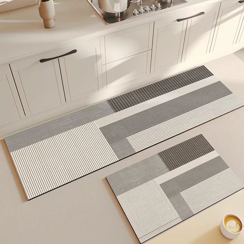 Tapis de sol absorbant l'eau, antidérapant, à la mode, pour cuisine, décoration multifonctionnelle, 