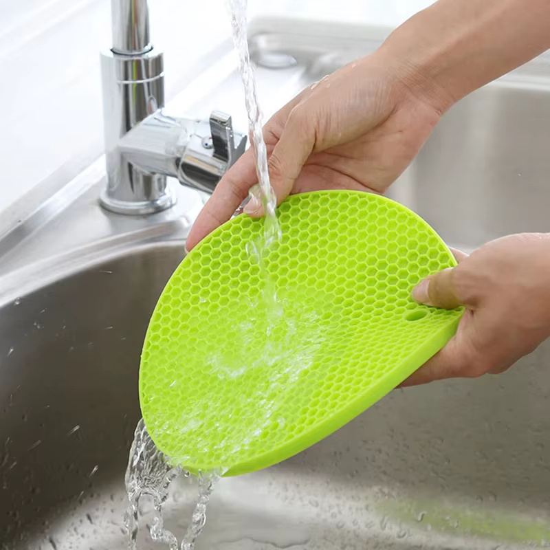 Tapis rond en Silicone résistant à la chaleur, 18/14cm, sous-verres pour tasses de boissons, porte-P