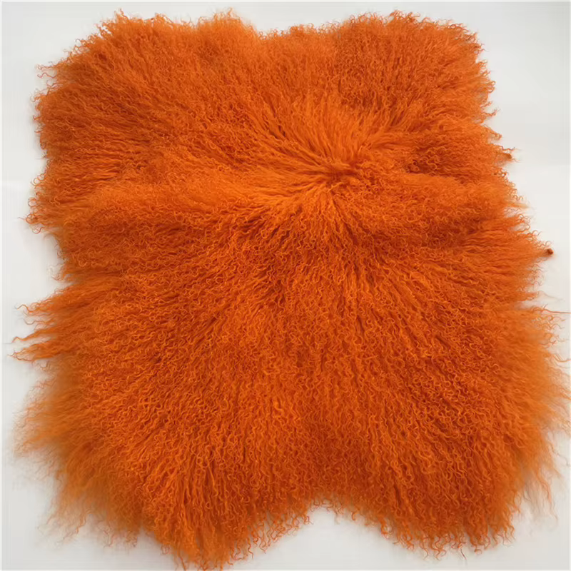 Plaque de fourrure d'agneau mongole blanche naturelle, tapis tibétain bouclé en peau de mouton, pour