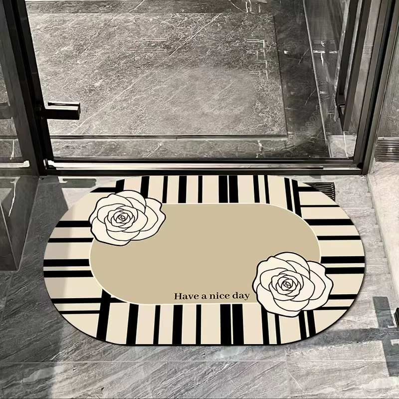 VIKAMA Tapis de sol pour porte de salle de bain, tapis de sol de salle de bain, simple et à la mode,