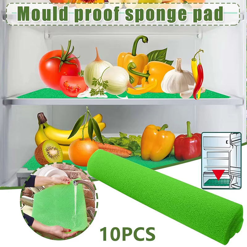 Tapis de conservation des légumes frais, 10 pièces, pour tiroir de réfrigérateur, éponge filtrante,