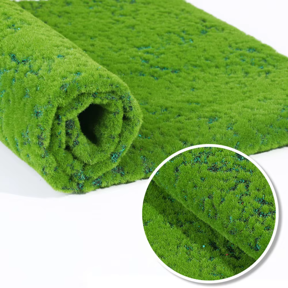 Tapis en Mousse Artificielle Durable pour Mur de 50x50cm, Fausse Alge Verte, DIY