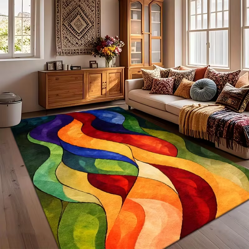 Tapis exquis semblable au cachemire, confortable et élégant, décoration polyvalente adaptée au salon
