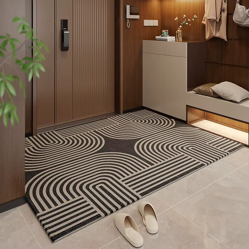 VIKAMA Tapis de couloir moderne à motifs géométriques, résistant à l'usure, antidérapant, facile à n