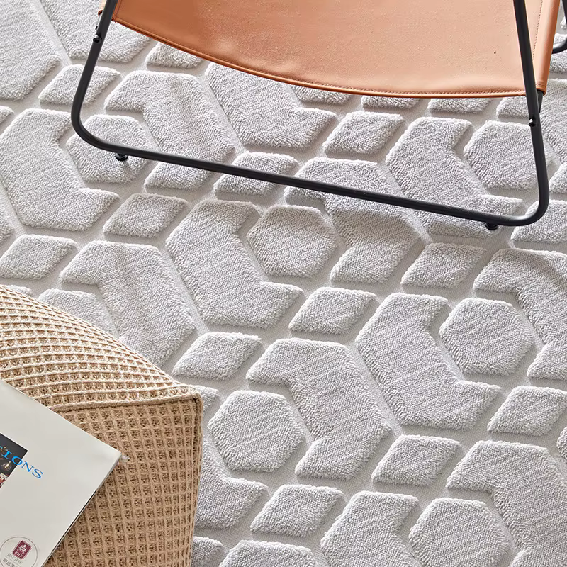Tapis de salon crème style français, couleur beige, tapis de table basse, tapis de chambre moderne e