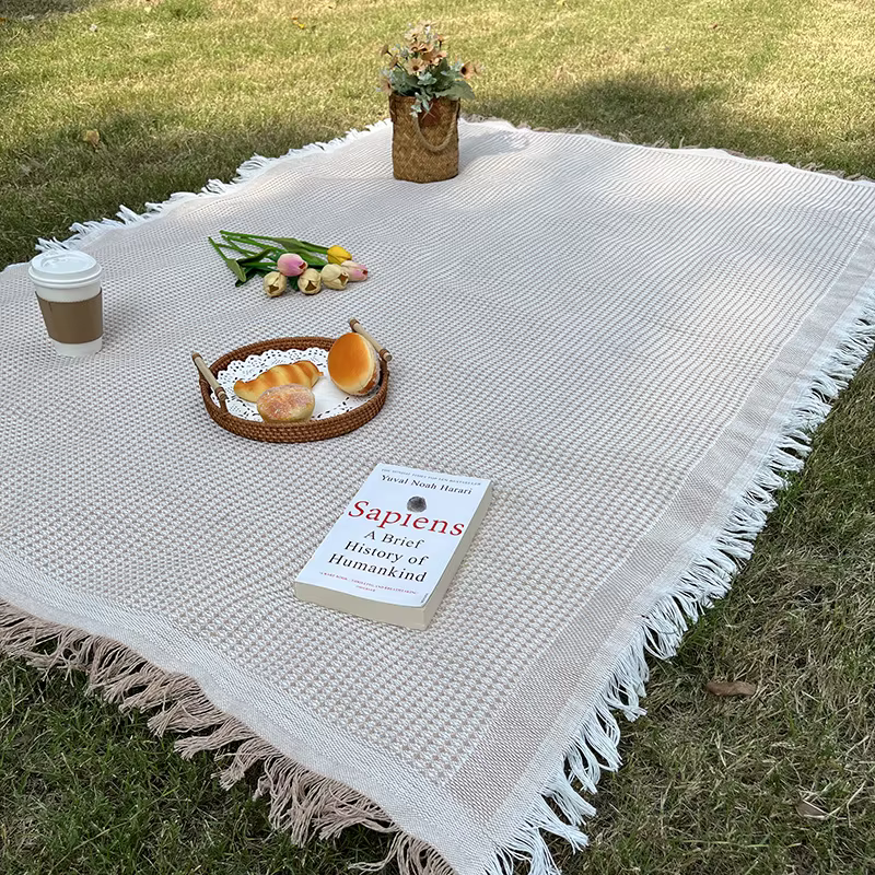 Tapis de sol imperméable pour pelouse, tapis de pique-nique extérieur, tapis de plage, couverture ti