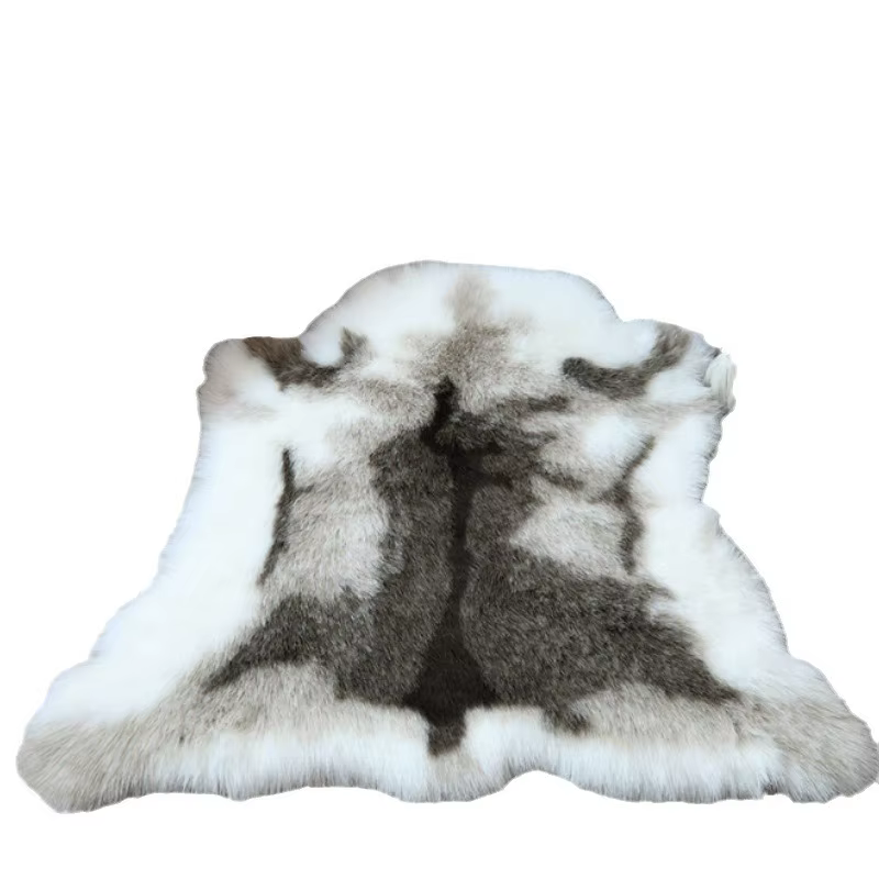Tapis nordique en fausse fourrure de renne, sur le thème de noël, pour enfants, pour salon, canapé, 
