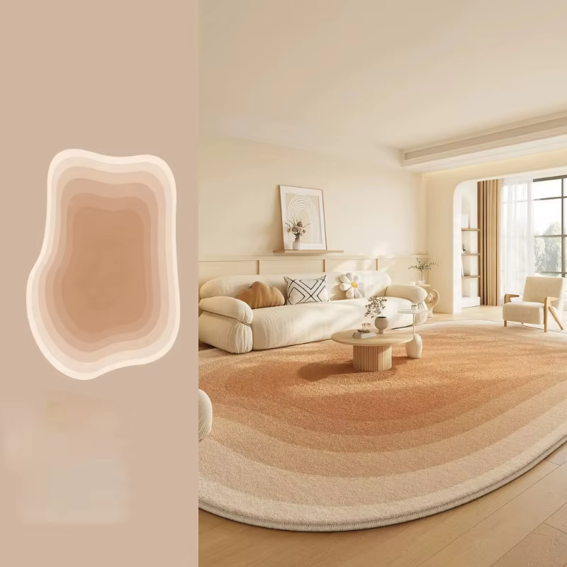 Tapis de sol doux et moelleux pour salon, tapis irrégulier à dégradé, tapis artistique minimaliste p
