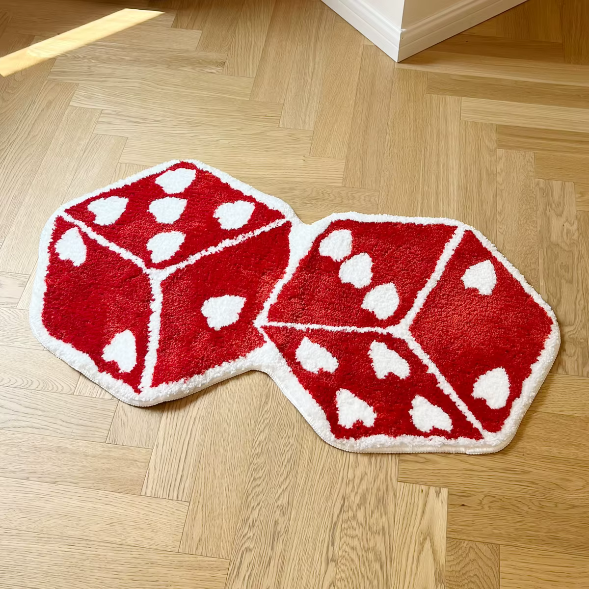 Tapis de chambre à coucher Tufted Lea, tapis de salon, polymère de chevet joyeux lavable, coussin de