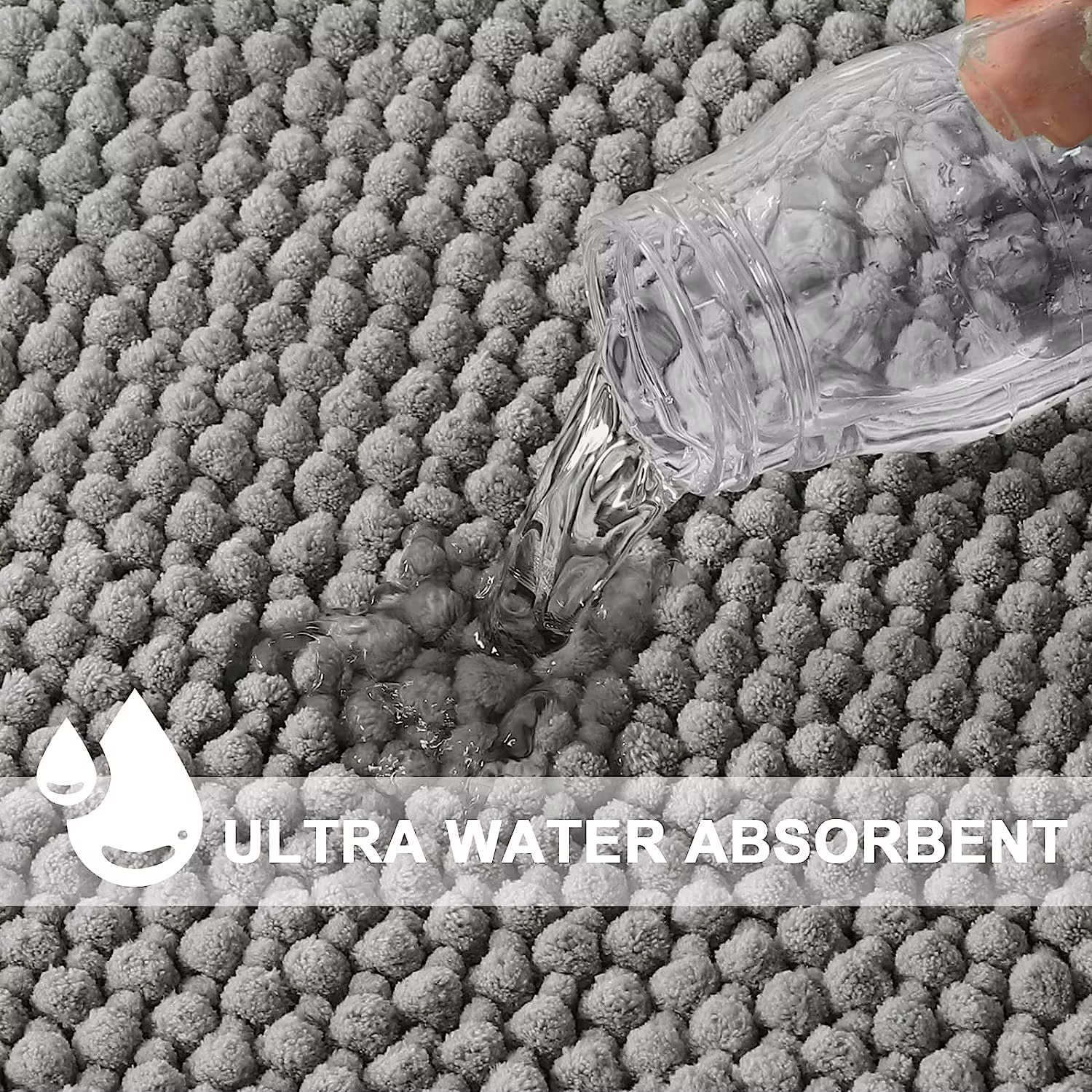 Tapis de salle de bain doux antidérapant en microfibre Super peluche, tapis de salle de bain en chen